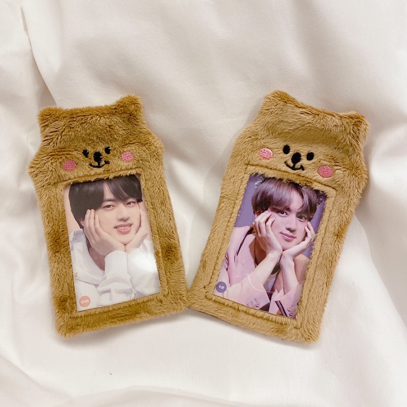 [READY] furry fluffy photocard pc holder qj 큐제이 by fansite genie for wish genieforwish jin seokjin b