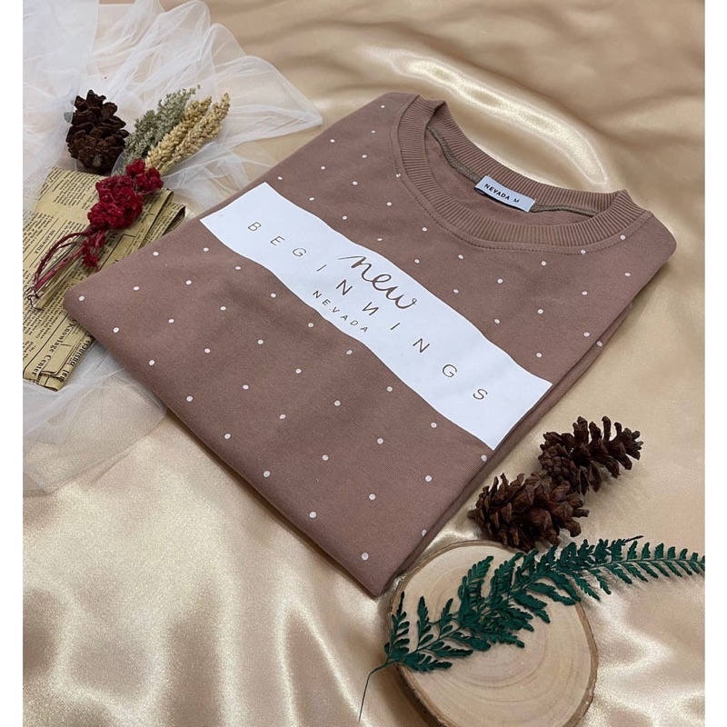 Sweater NeVaDa Wanita Polkadot Terbaru