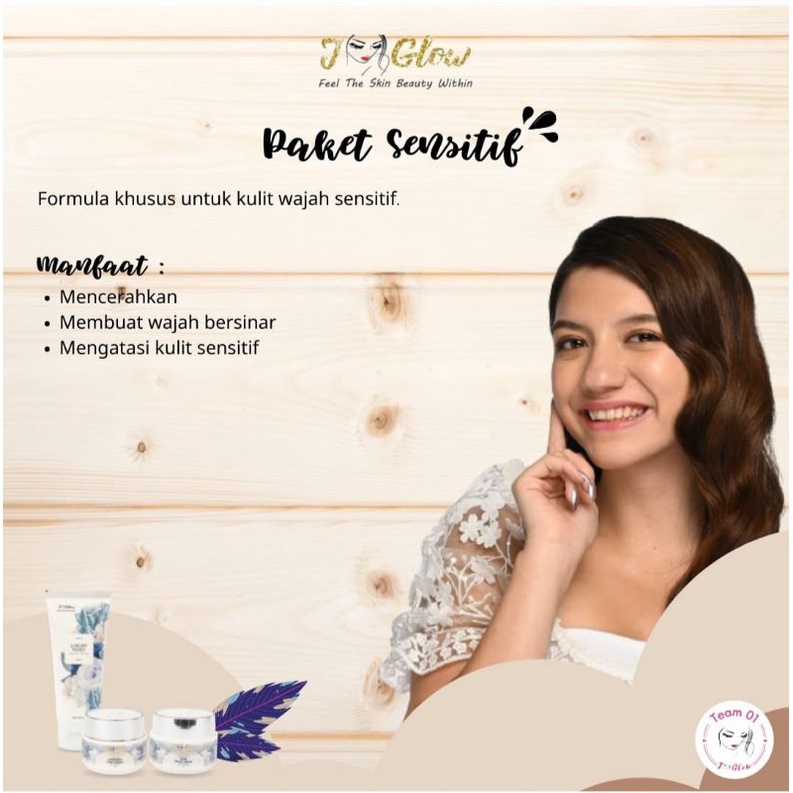 Jglow skincare PAKET SENSITIF WHITENING/ SENSITIF JERAWAT(100% AMPUH MENCERAHKAN KULIT WAJAH YANG SENSITIF)ISI 4 ITEM