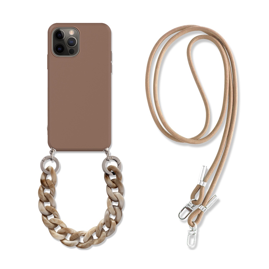 3in1 Case Handphone Multifungsi Dengan Lanyard Untuk iPhone 14 13 Pro Max 12 PM 12 11 XS XR 78P 6P SE midnight