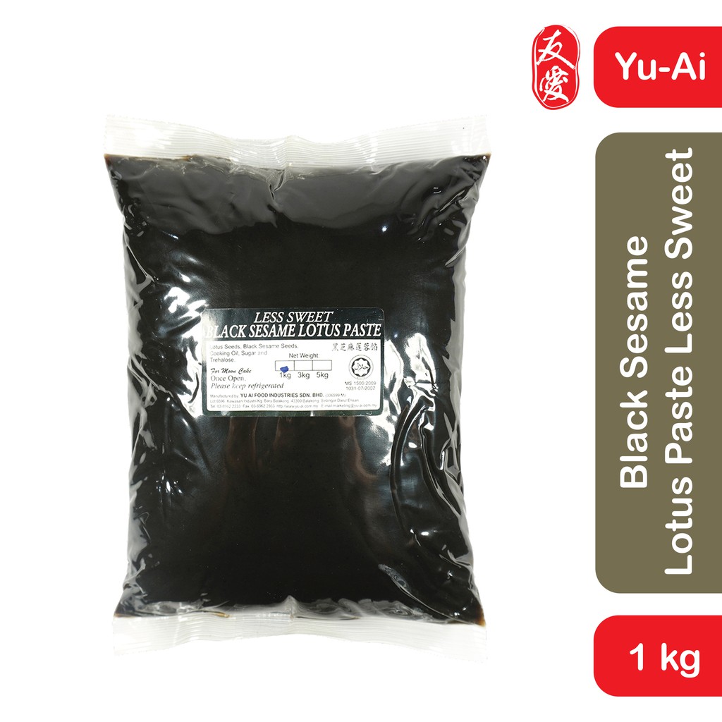 

Yu Ai Black Sesame Lotus Paste Less Sweet 1 Kg Yuai Pasta Teratai Wijen Hitam Isian Kue Bulan Filling Mooncake Less Sugar