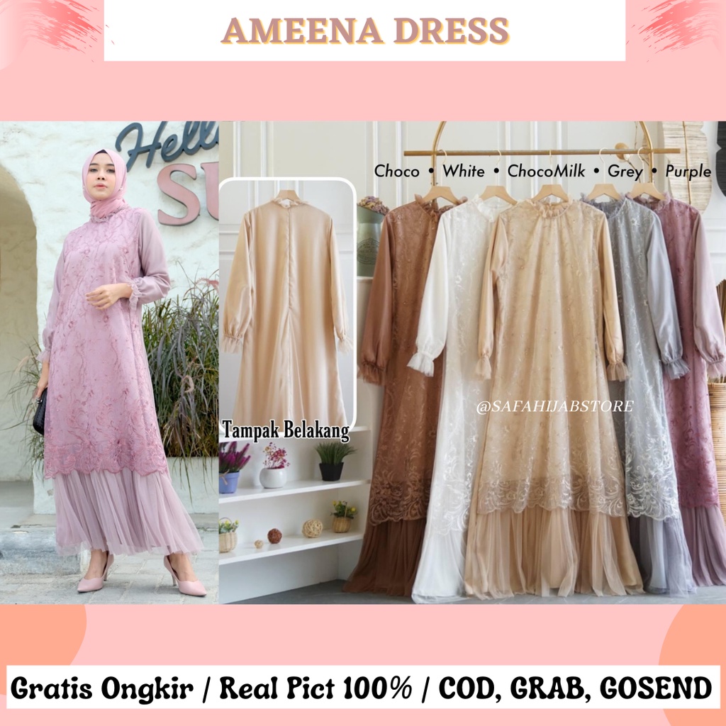 AMEENA DRESS / DRESS PESTA / DRESS KONDANGAN / SERAGAMAN / BRIDESMAID