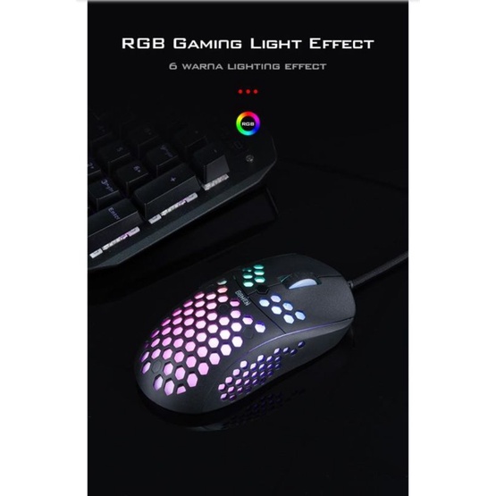 Mouse Game GAMEN GM710 6400 DPI Macro Ultralight Gaming Mouse 72 gram