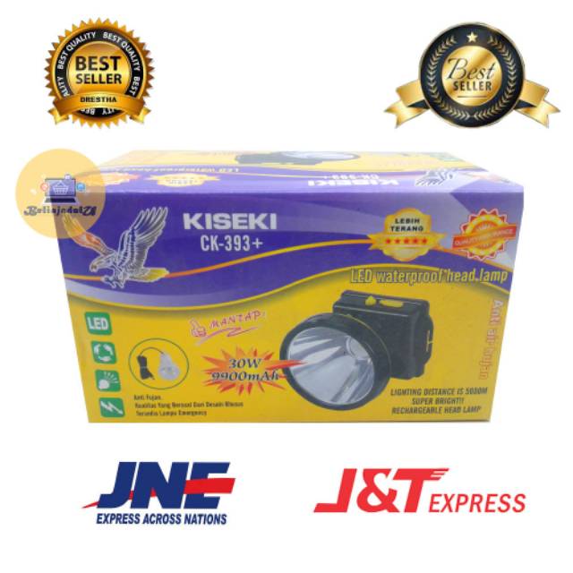 Beliajadulu88 head lamp senter kepala CK393+CHARGER+BONUS lampu kiseki