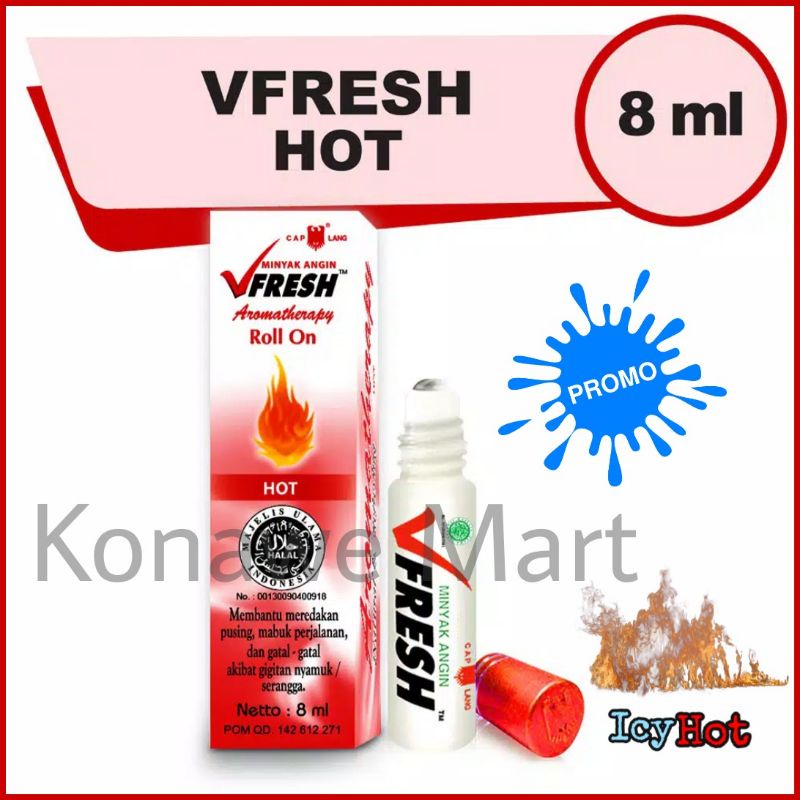 VFresh Minyak Angin Hot 8ml - freshcare vfresh merah panas hot