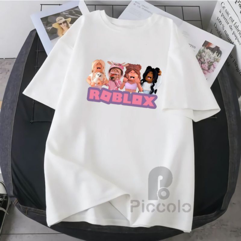 baju kaos anak anak roblox gril /kado ulang tahun bahan premium (free nama anak)