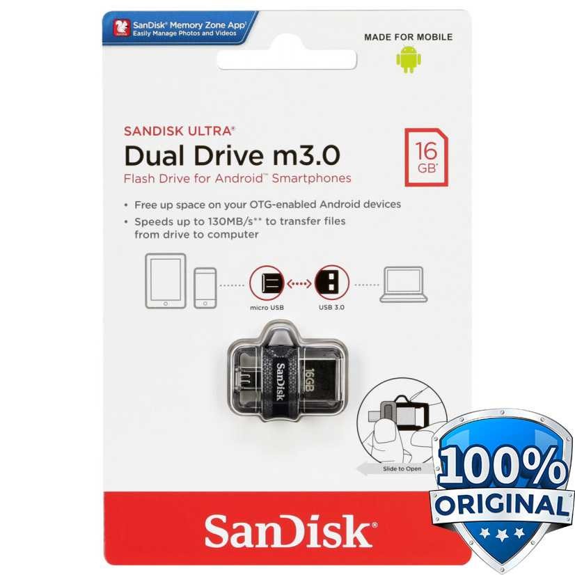 Sandisk Ultra Dual OTG Flash Drive M3.0 Micro USB - 16GB/32GB/64GB/128GB