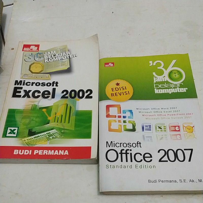 HARGA 1AN 36 JAM BELAJAR KOMPUTER MICROSOFT EXCEL 2002 & MICROSOFT OFFICE 2007