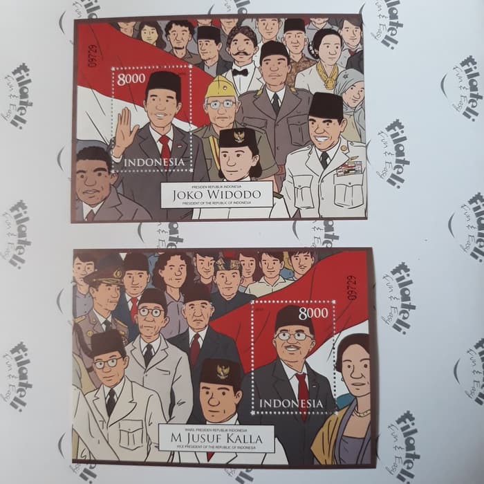 

souvenir sheet perangko presiden Jokowi - wapres JK Terbatas