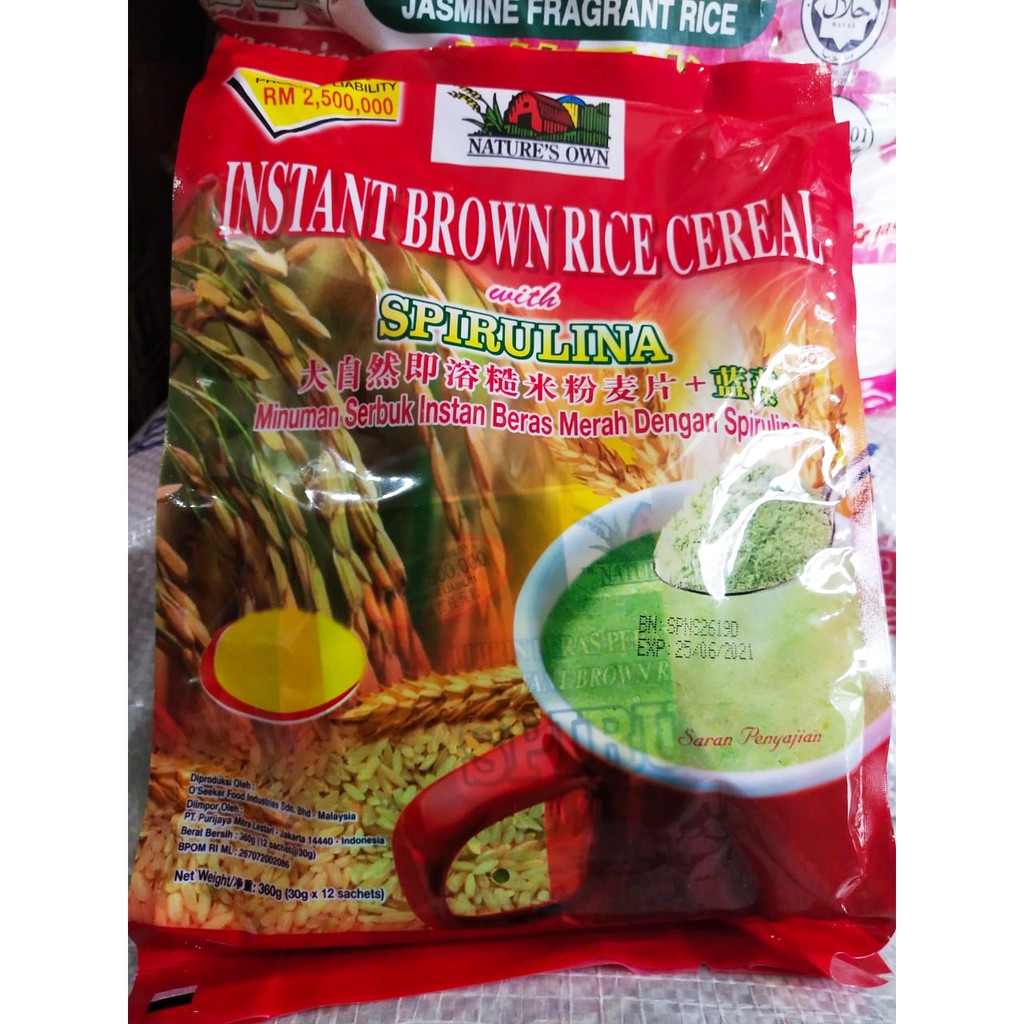 

Sereal Nature's Own Instant Beras Merah Low Sugar dengan Spirulina Isi 12 Sachet