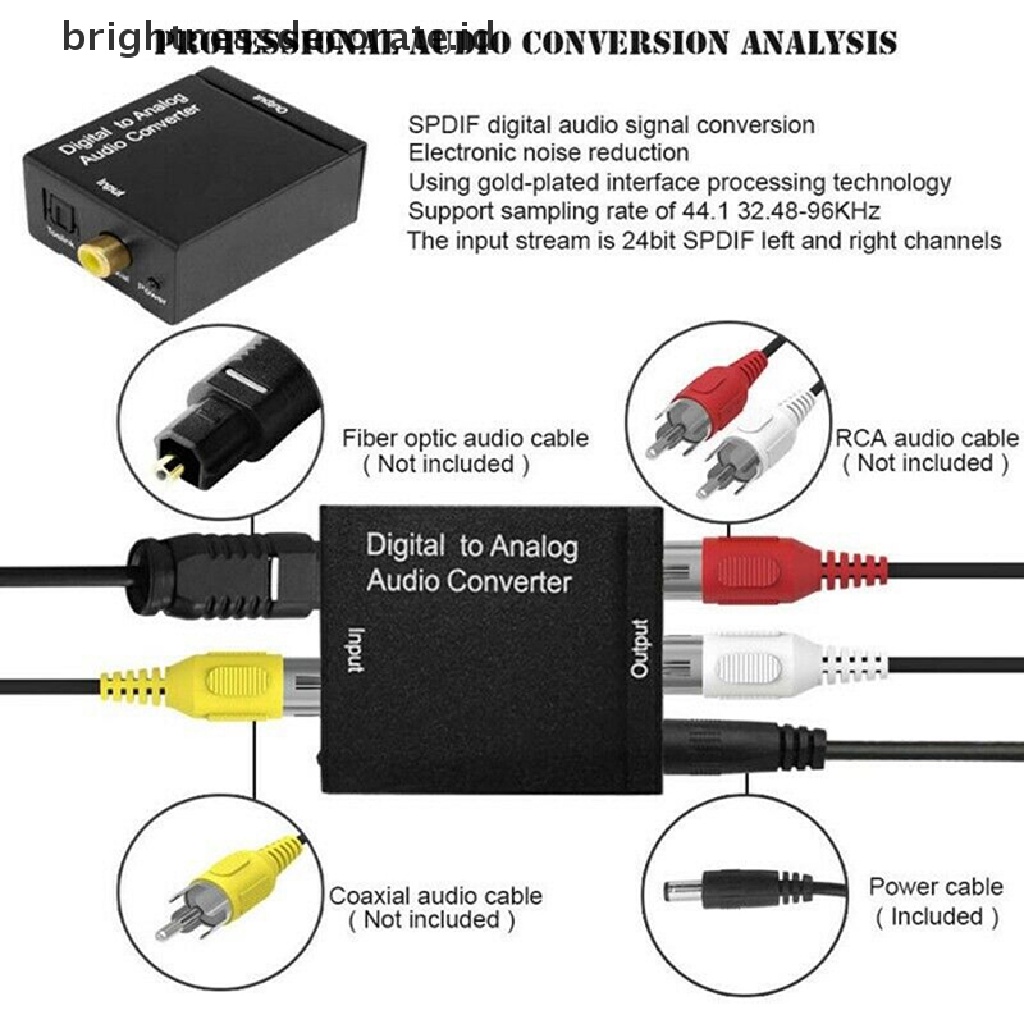 Adapter Konverter Audio Digital Toslink Analog Rca L /