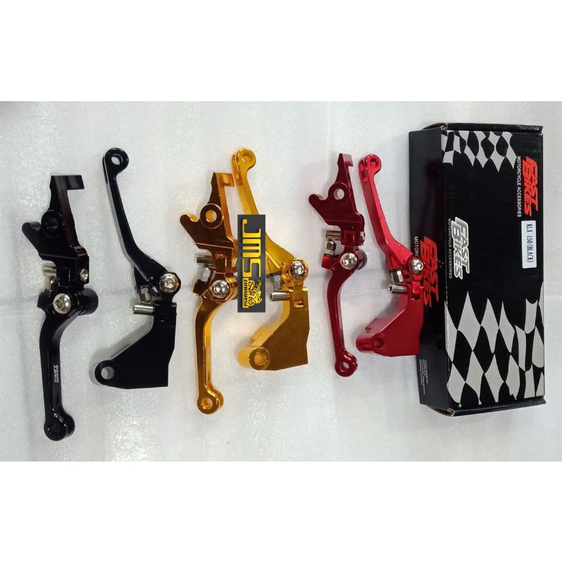 handle rem pegangan rem kanan dan kiri set crf 150 klx 150 fastbiker cnc gold merah hitam