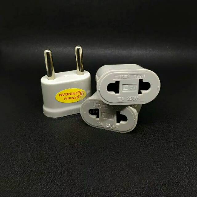 Over steker Mitsui colokan sambungan/colokan gepeng terminal kuningan