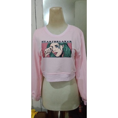 N2-SWEATER CROP BABY PINKY/CEWE/DISTRO