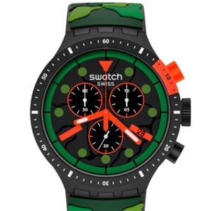 Jam Tangan Pria Swatch SB02B409 Big Bold Chrono Escape Jungle Original