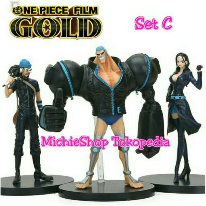 Action Figure Anime One Piece Gold Movie Set C / Usop Franky Robin