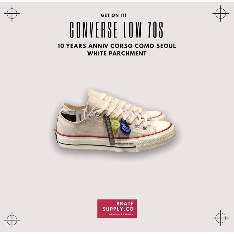 Converse Low 70s 10 Years Anniversary Corso Como Seoul White Parchment
