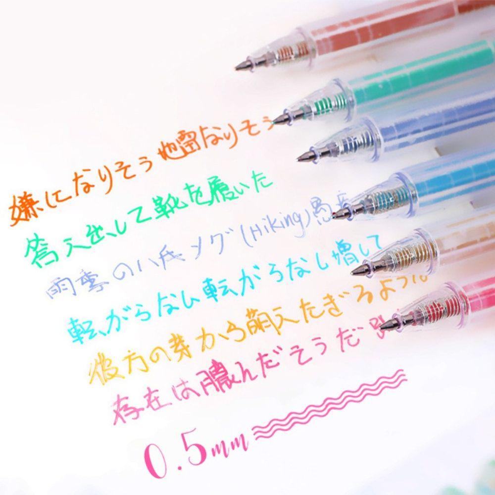 Lanfy Berwarna Gel Pulpen Set Halus 0.5mm Siswa Stationary Scrapbook Alat Kantor Jurnal Penandatanganan Pen
