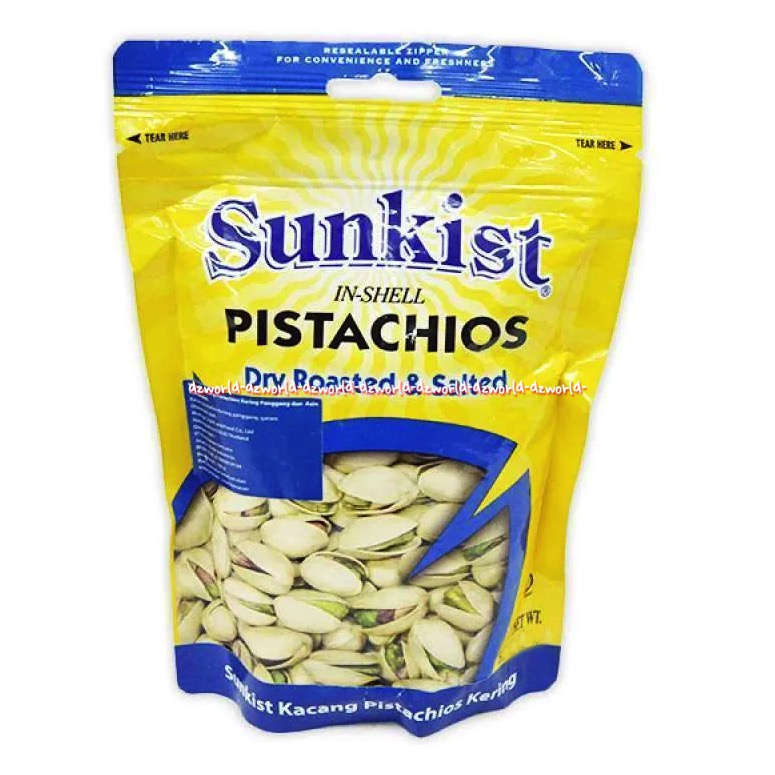 Sunkist Pistachios 454gr Dry Roasted &amp; Salted Pouch Kacang Pistacios Sun Kist Sankis Peanut Pista Chios Kacang Pistachio Panggang