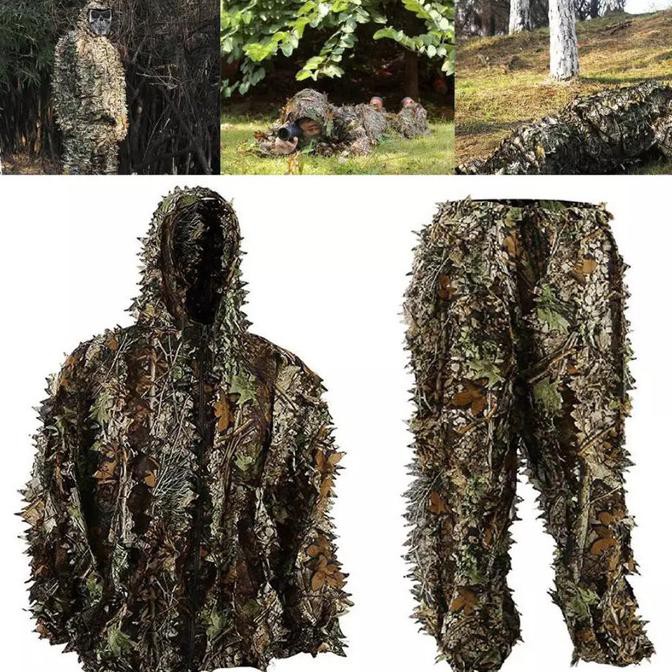 Ready Oke] Baju Samaran Berburu 3D Camo Tree Sniper Tactical War Suit Original