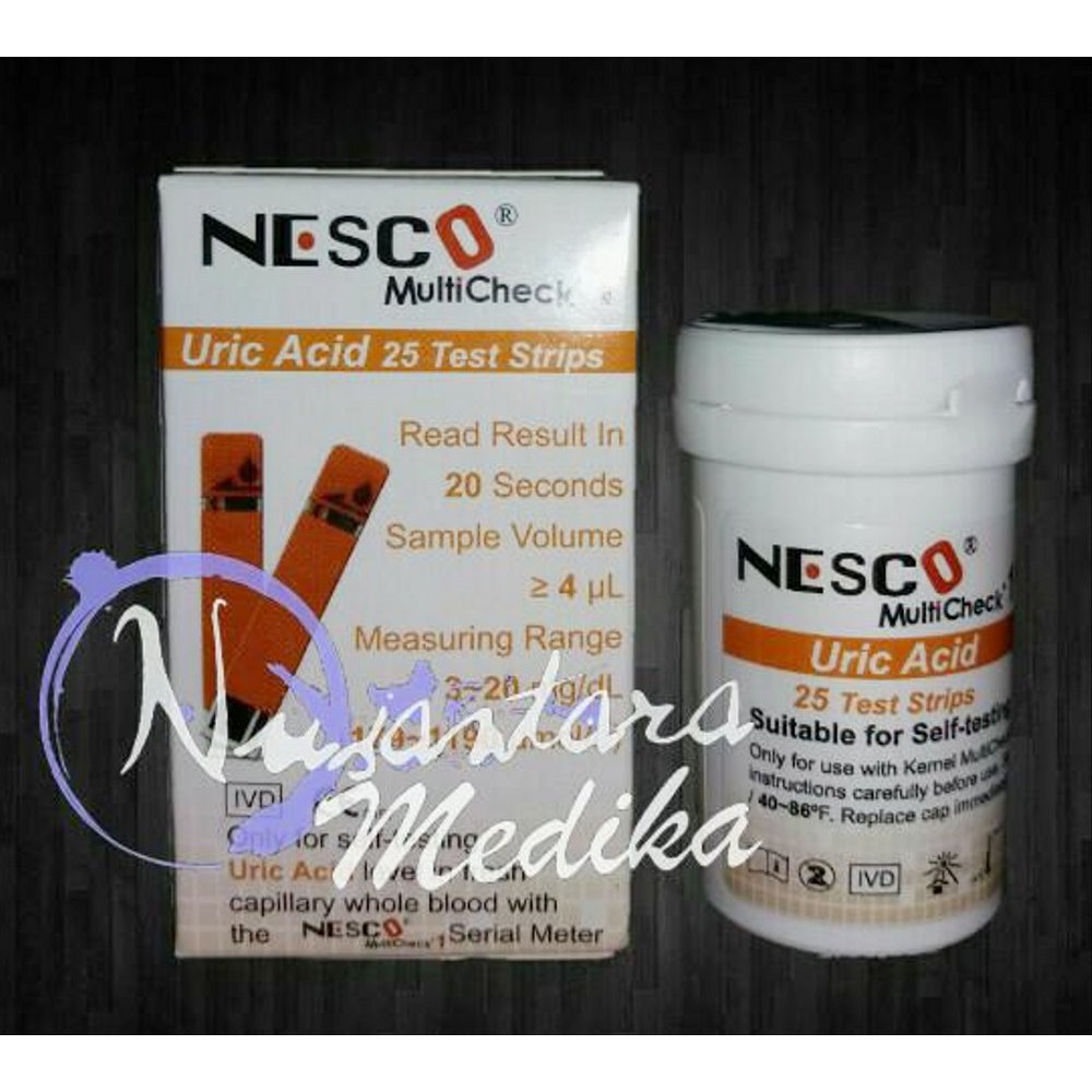 Refill Strip Urid Acid Nesco Original isi 25 / Strip Asam Urat Nesco 25 Tes