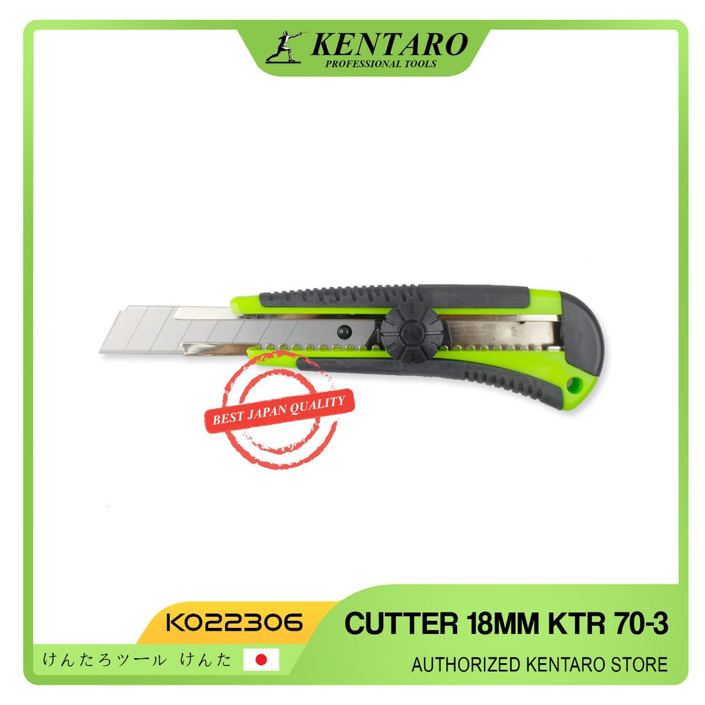 

SNAP OFF CUTTER KATER ABS BODY RUBBER HANDLE BULAT PEMOTONG KERTAS KENTARO JAPAN QUALITY