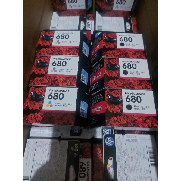 PAKET TINTA HP 680 BLACK + COLOUR ORIGINAL