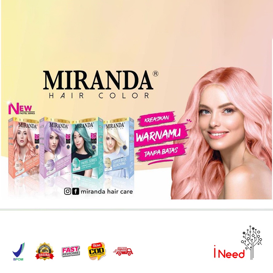 (INEED) MIRANDA PASTEL SERIES - Miranda Hair Color (Cat Rambut Permanen / Pewarna Rambut) Pastel Series 30ML