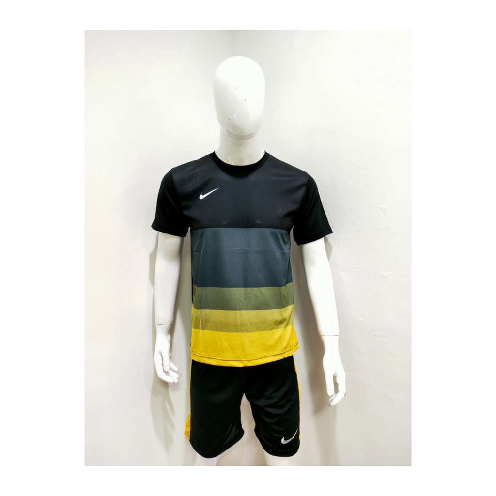 jersey futsal pria kaos sepak bola baju dan celana setelan wanita dewasa t-shirt outfit seragam jarsey kostum olahraga pakaian apparel print sport jersy soccer casual jersi suit NK154 gold