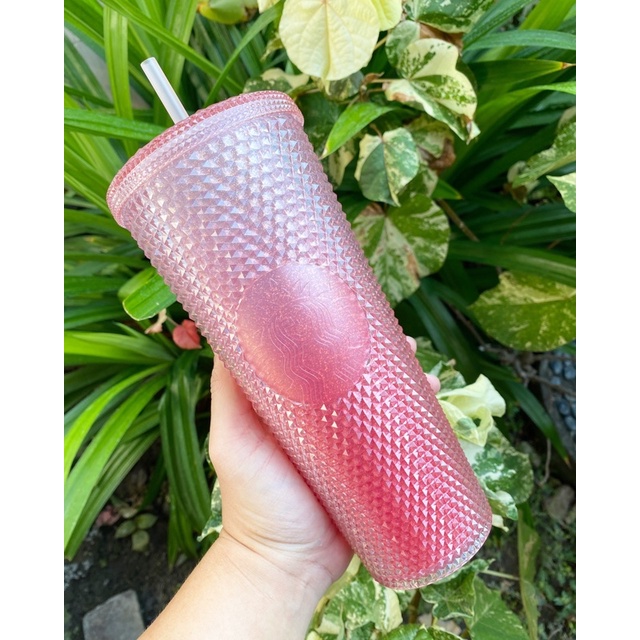 China Starbucks Pink Gradient Ombre Studded Blink Bling Coldcup Tumbler