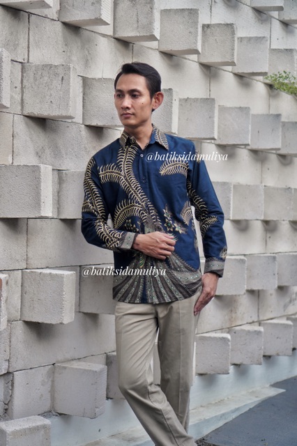 Sidamuliya Batik Kemeja Pria Slimfit Premium Bule Chandra Lengan Panjang