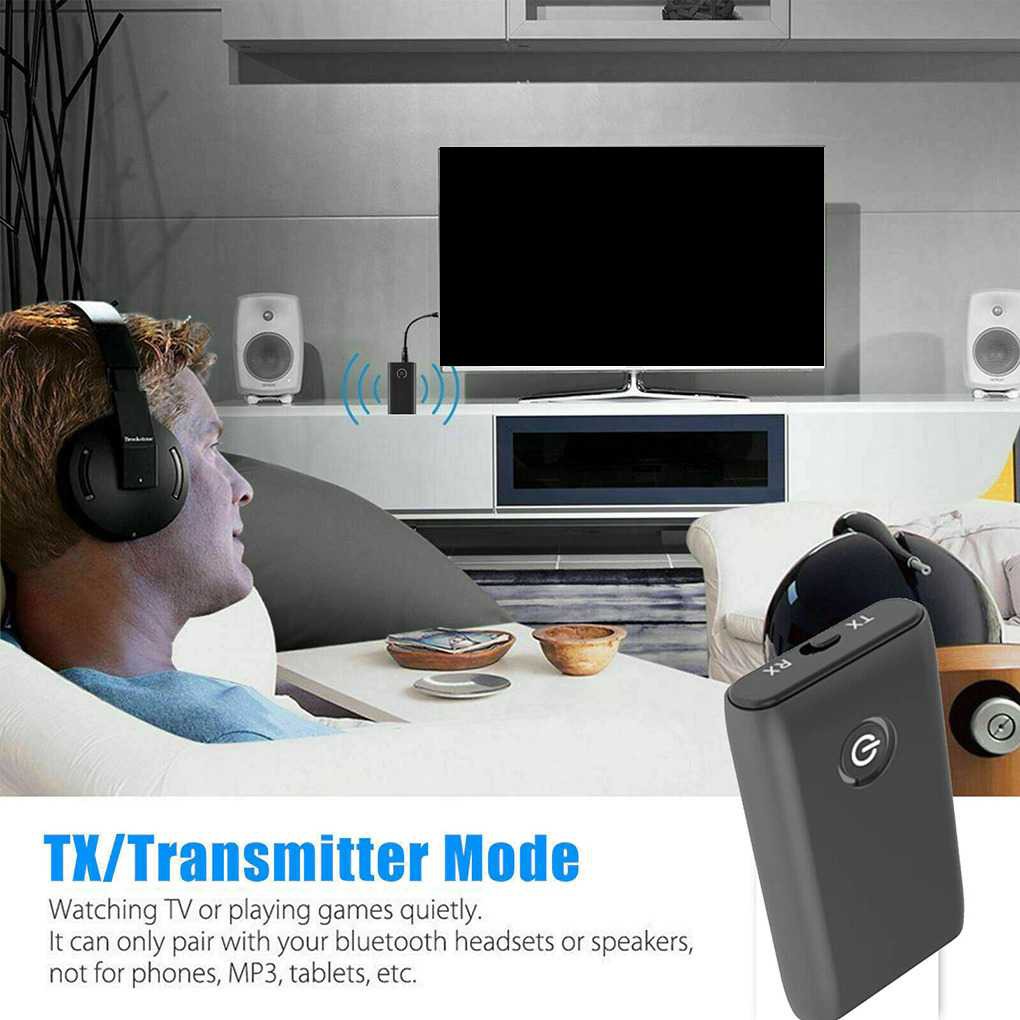 Goojodoq Bluetooth 5.0 Transmitter Receiver Rechargeable Speaker Headphone Audio Koneksi Wireles Bluetooth Berkualitas