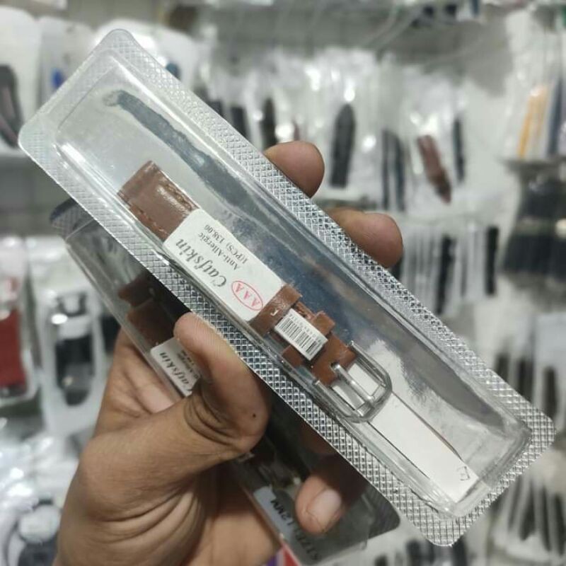 

Tali Kulit Leather Model Timeking Glouber Coklat muda motif 12mm