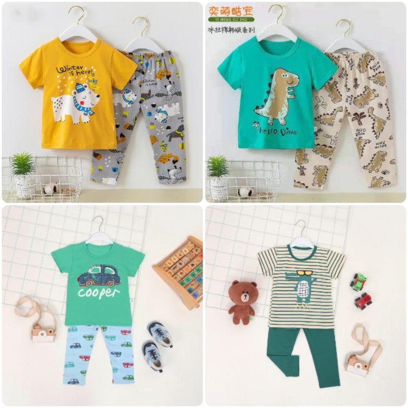setelan anak laki laki import/ daily wear/ baju harian anak/ kubao