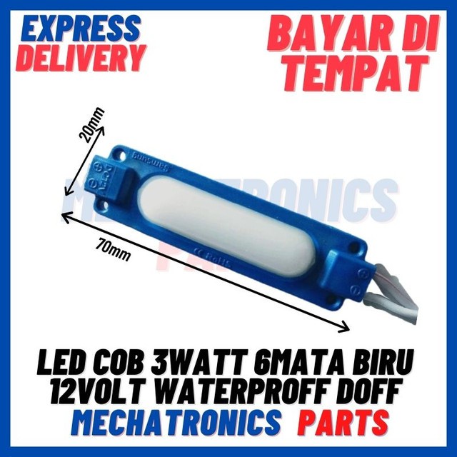 [DSP-9308] LED COB 3WATT 6MATA BIRU 12VOLT WATERPROFF VARIASI KOLONG MOBIL MOTOR DOFF