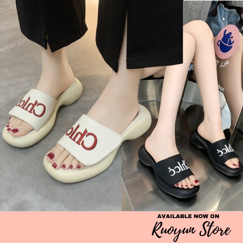 RYX - Round LLC Sandal Slip On Wanita Fashon Casual Sehari-Hari - Ori Import