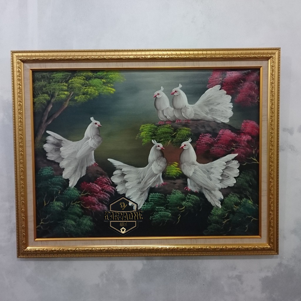 Lukisan Burung Merpati Asli Lukisan Tangan