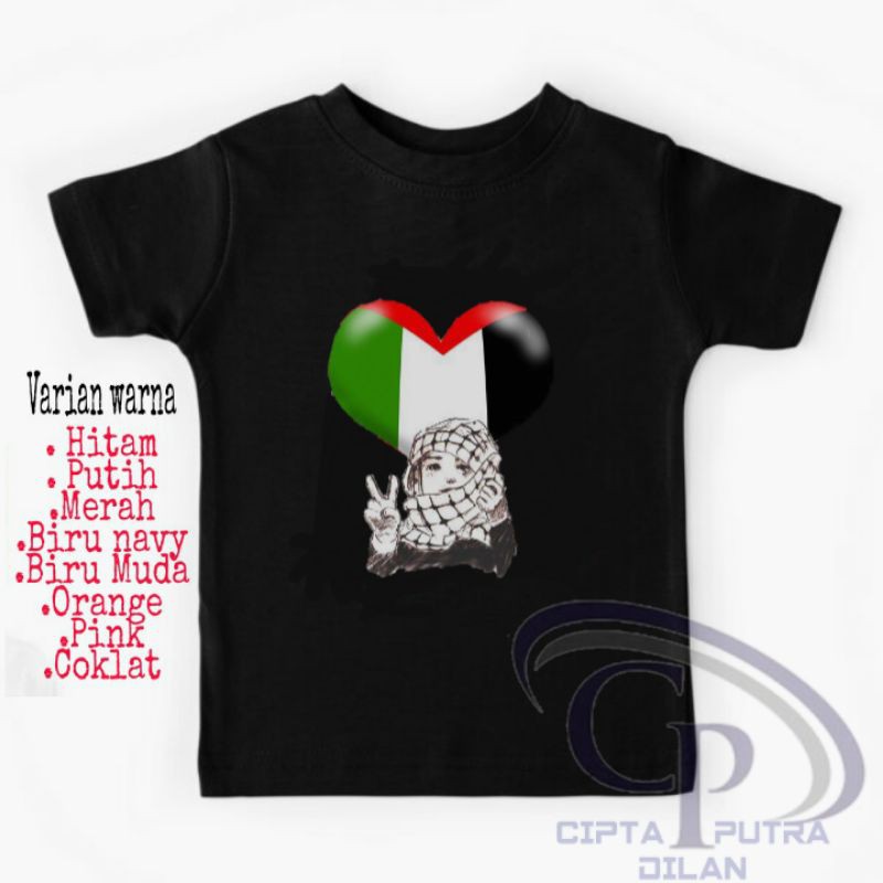 kaos Baju Anak/PALESTINA/Kaos Baju Anak Laki laki Anak Perempuan/Kaos Anak Cewek Anak Cowok