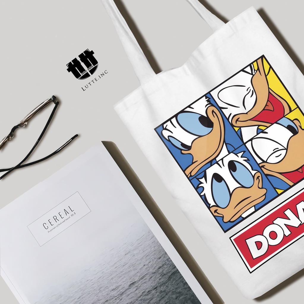 Totebag Donald Duck Tote Bag Kanvas Premium Tas Wanita