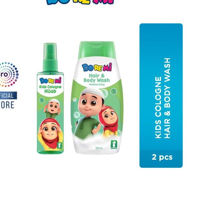 Baru - Doremi Nussa Hair & Body Wash Moisturizing 200ml + Doremi Nussa Kids Cologne Hijab 100ml ,.