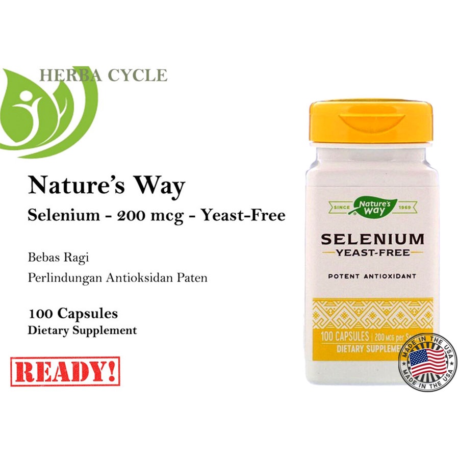 Nature Way Selenium 200 mcg 100 Capsules ORI USA