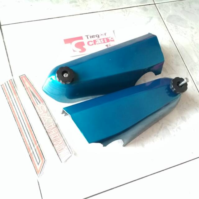 Cover Shock Body Belakang Tepong Kempolan Yamaha V70 V75 V80 Biru NOS