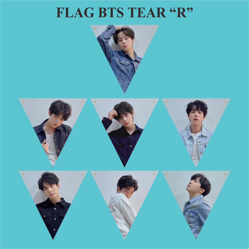 BUNTING FLAG BTS TEAR Bonus Tali Kpop Murah