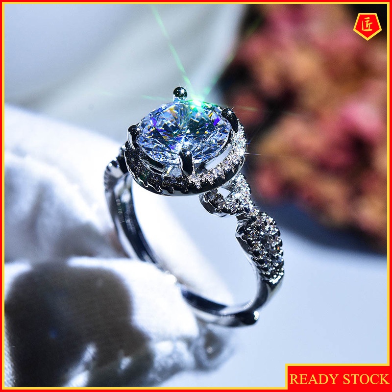 [Ready Stock]Simple Classic Fashion Moissanite Diamond Women's Ring