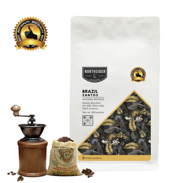 

BIJI KOPI ARABIKA BRAZIL SANTOS NATURAL 500G NORTHSIDER COFFEE