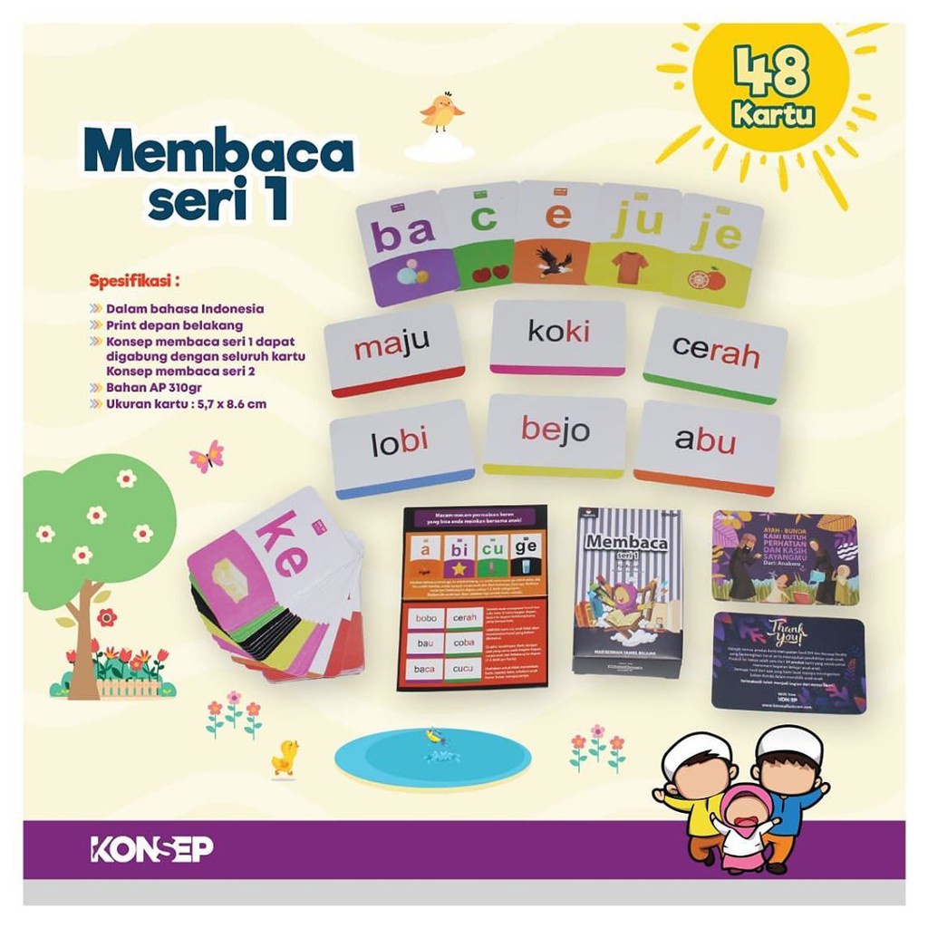 Flashcard Flash Card Kartu Pintar Belajar Balita Seri Membaca 1