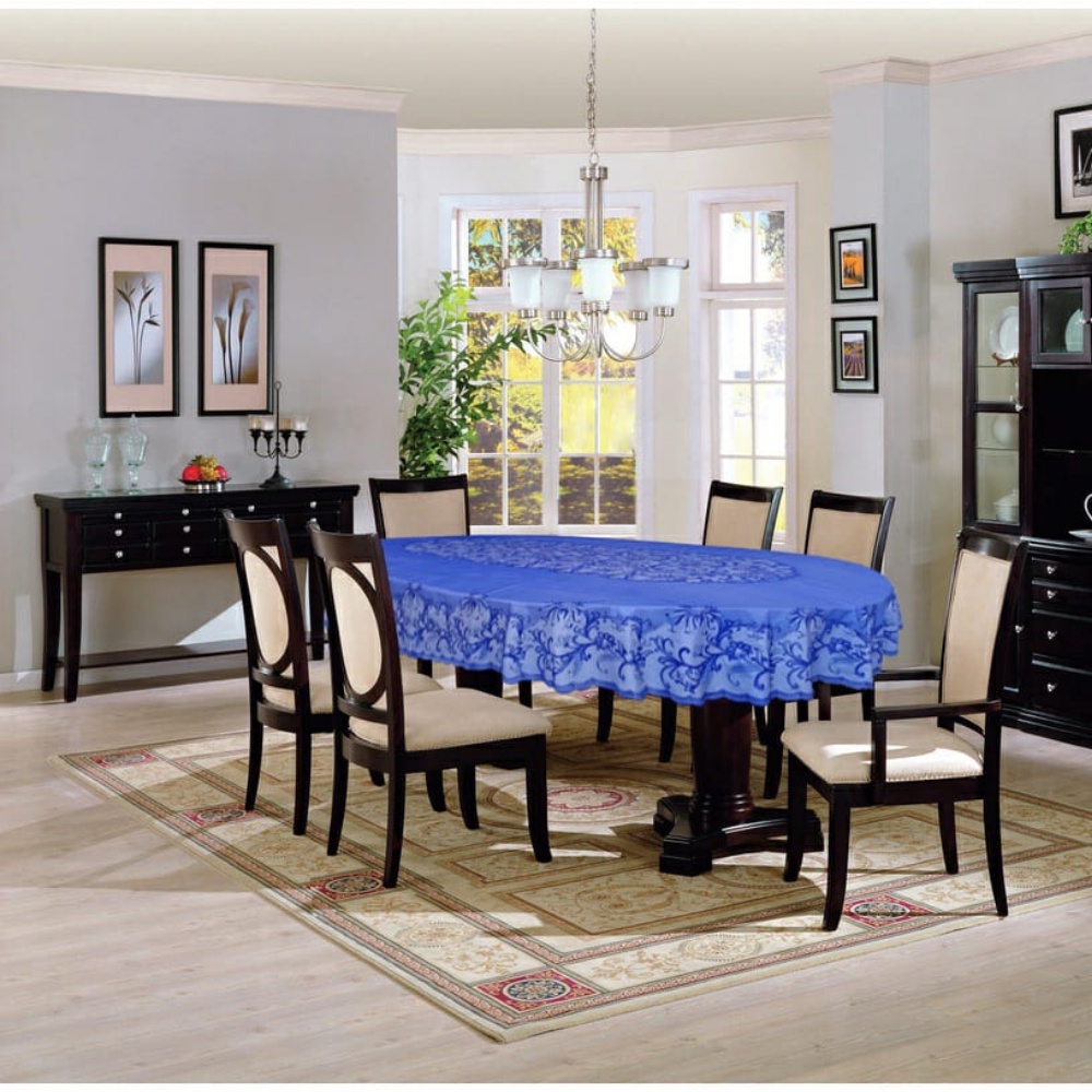 taplak meja makan jumbo anti air bentuk lonjong 6 sampai 8 kursi/oval /meja linien /perlengkapan dapur/peralatan makan/perlengkapan rumah tangga/furnitur rumah-2