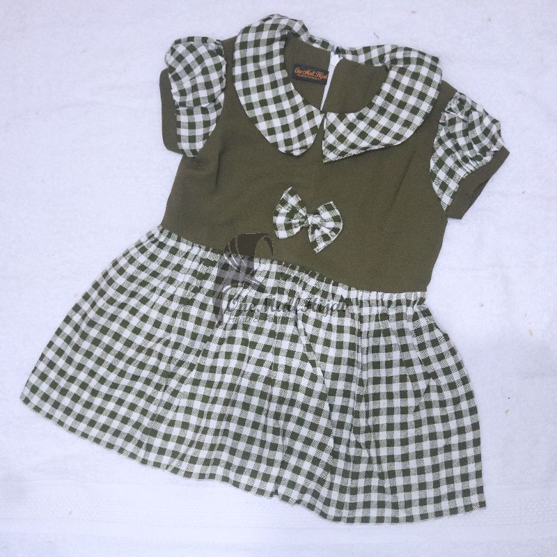 Baju Anak 0-12Bulan dengan Bahan wolfis kotak kotak