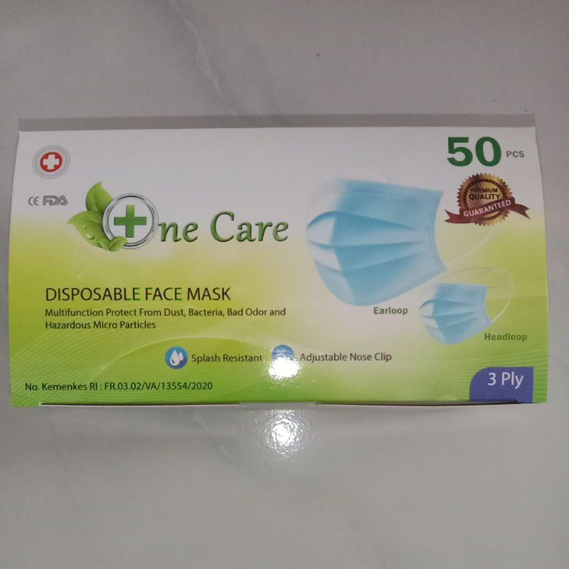 Masker Medis One Care 3 ply Isi 50 pcs Murah