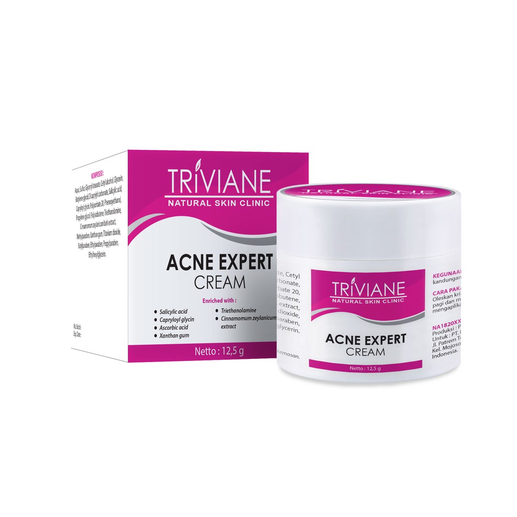 Triviane Acne Expert Cream 12,5gr Original / Krim Malam Wajah Berjerawat BPOM Aman